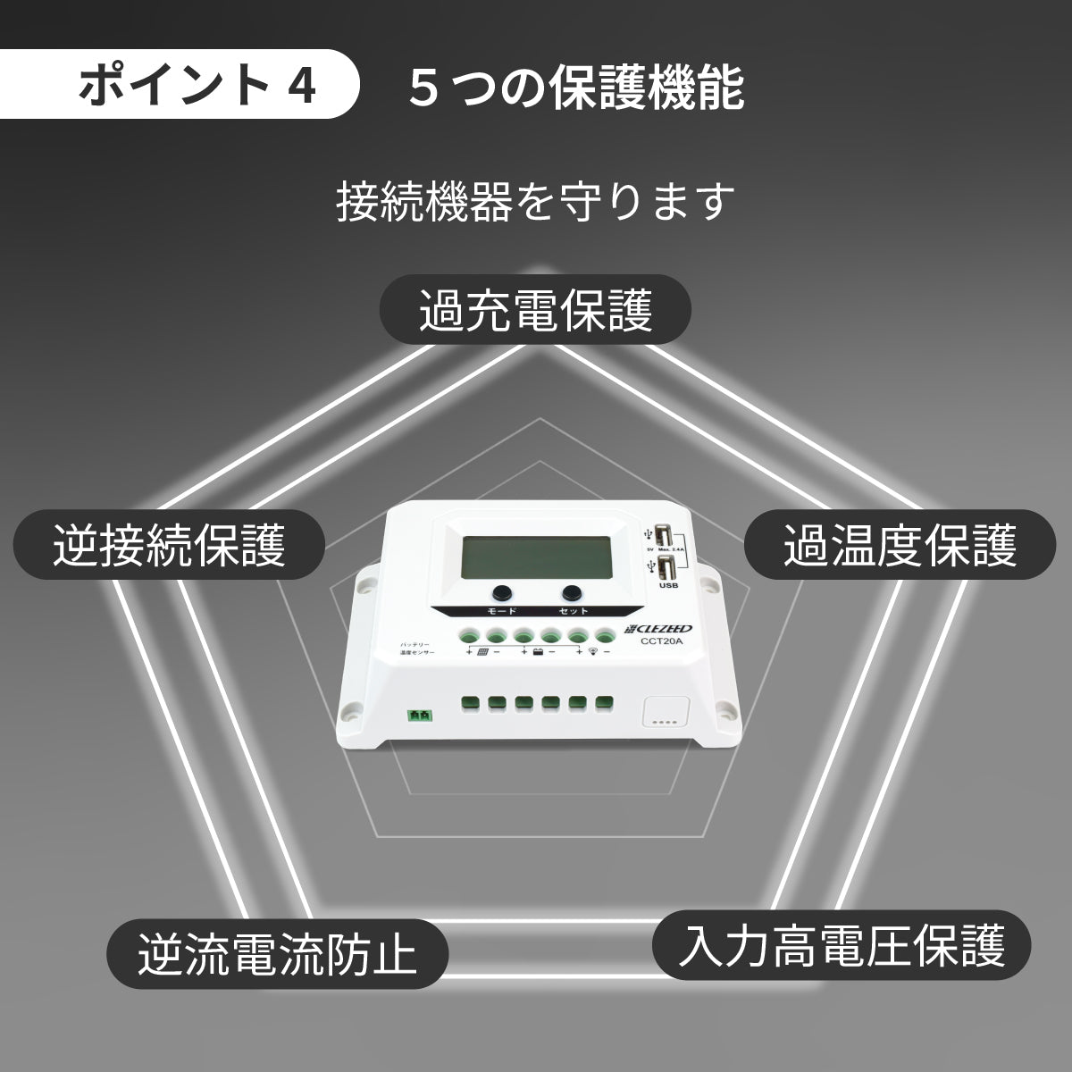 20A ソーラーチャージコントローラー CCT20A