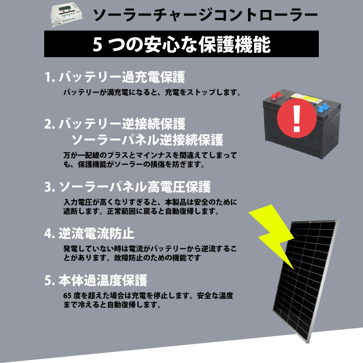 DIYソーラー発電4点セット】200Wソーラーパネル 20Aチャージ