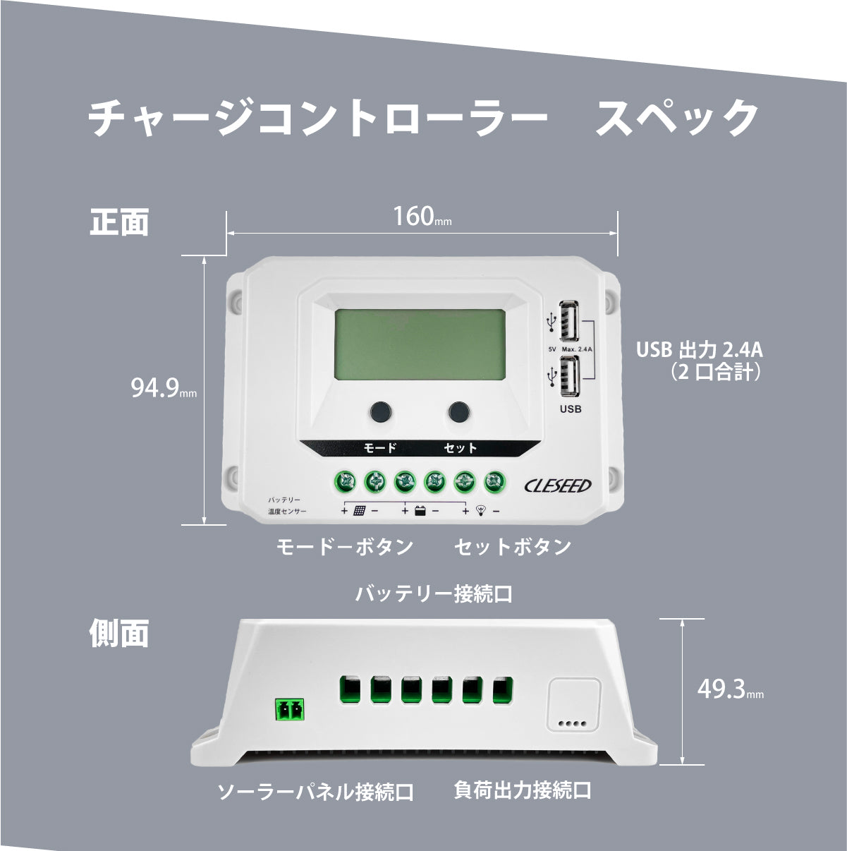 DIYソーラー発電4点セット】200Wソーラーパネル 20Aチャージ