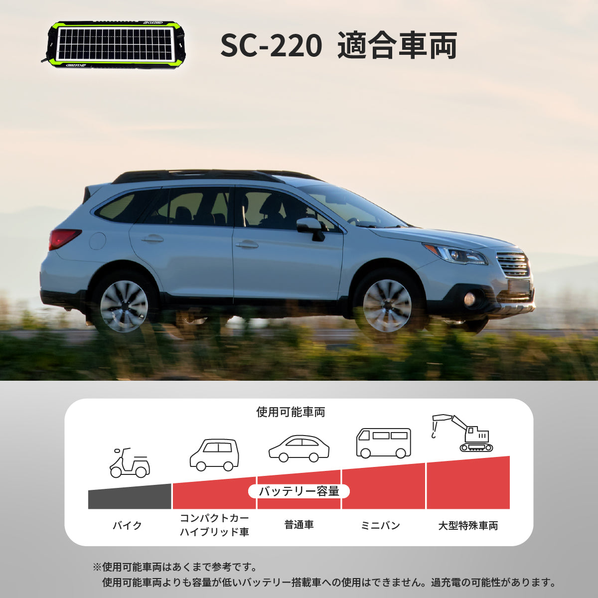 220mA ソーラーバッテリーチャージャ― SC-220