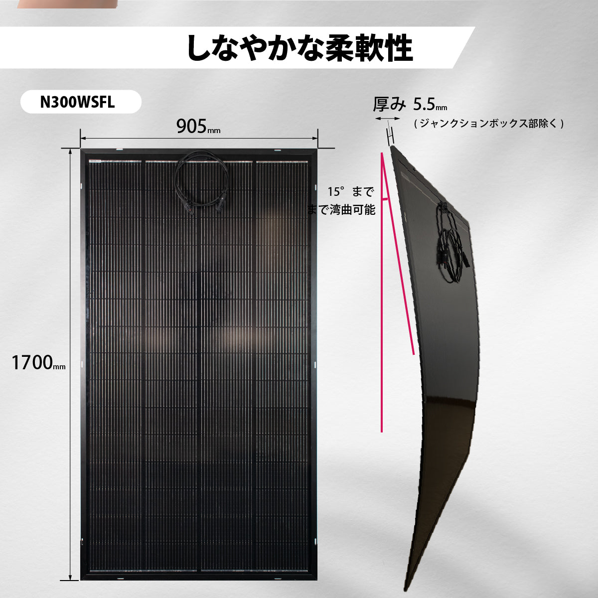 300W ベンダブルソーラーパネル N300WSFL – クレジード