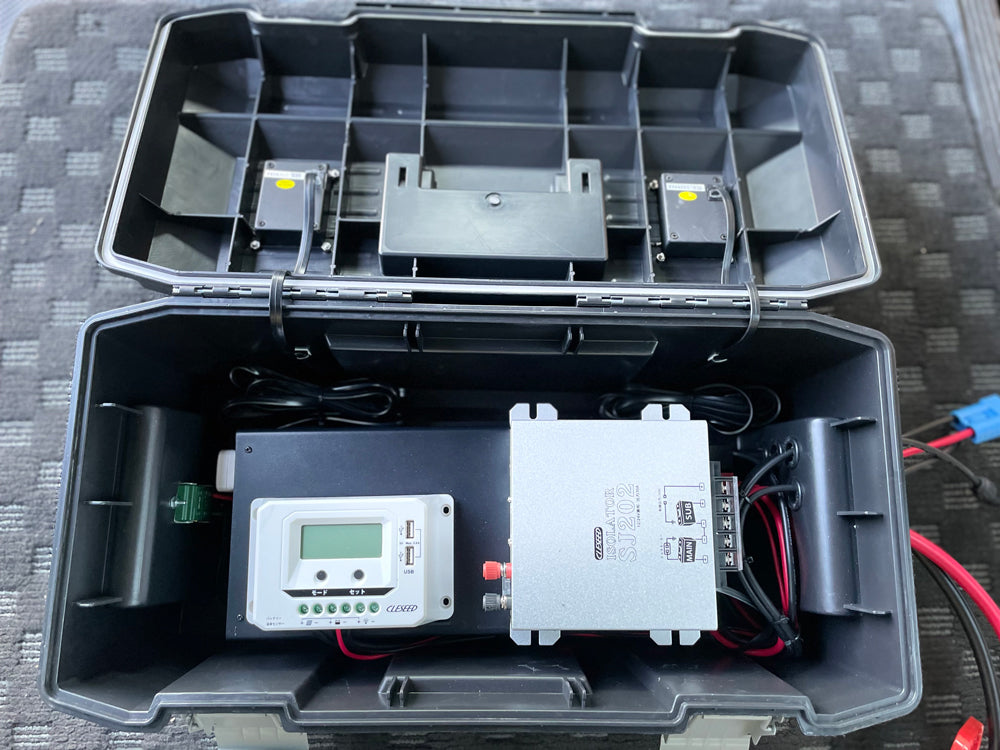 ソーラー入力電源BOXフルセット CZ100A15 サブバッテリー電源システムセット+ソーラーセット